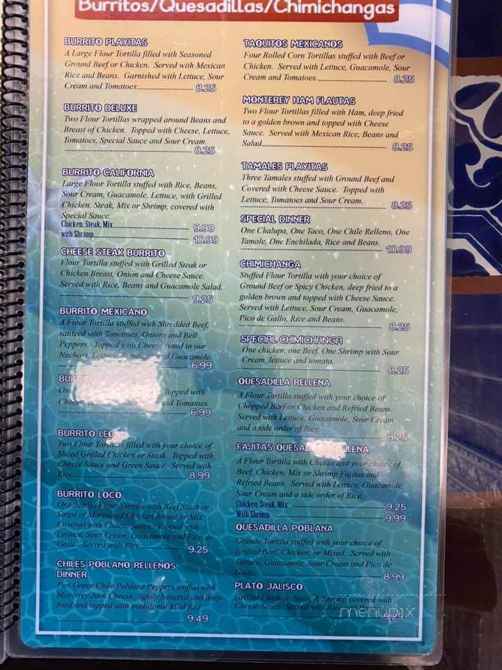 Las Playitas - Greers Ferry, AR menu_pic