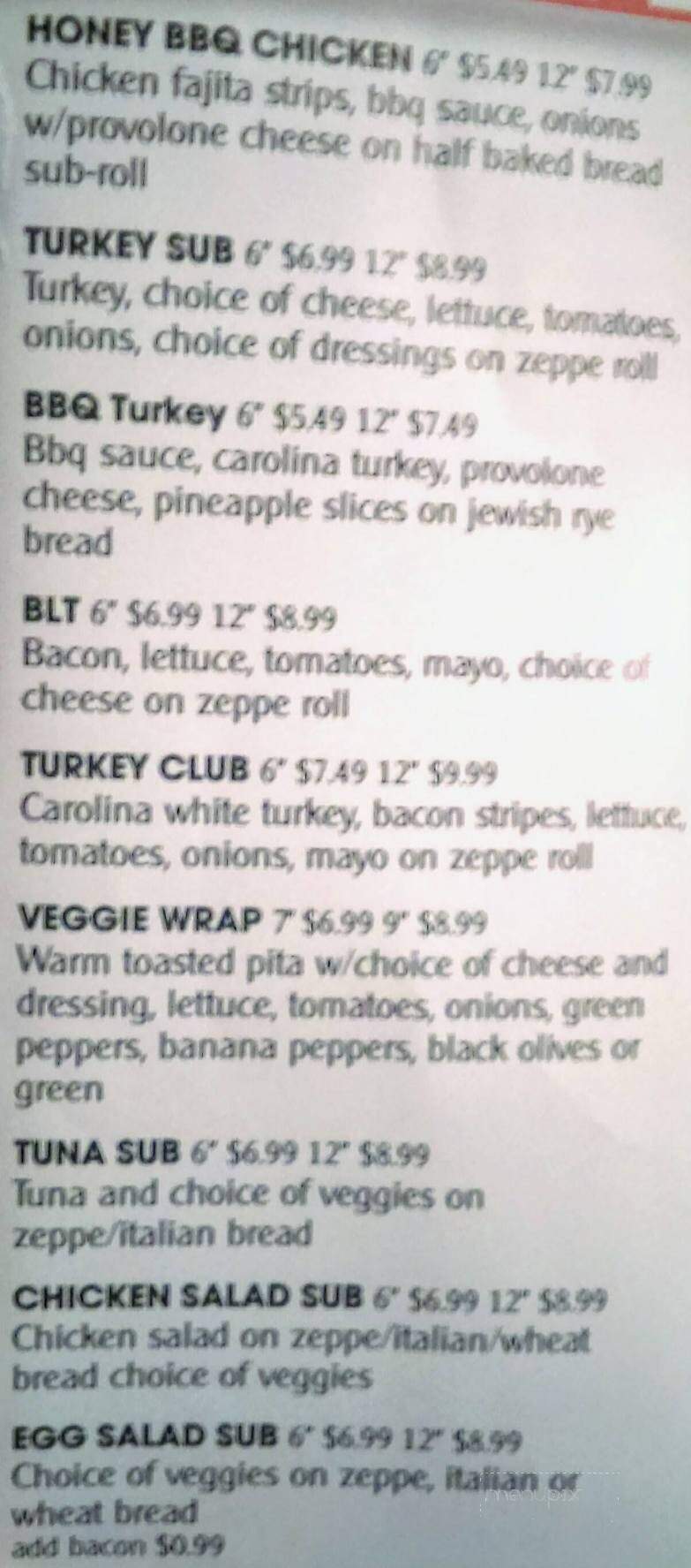 Columbia Deli - Columbia Station, OH menu_pic