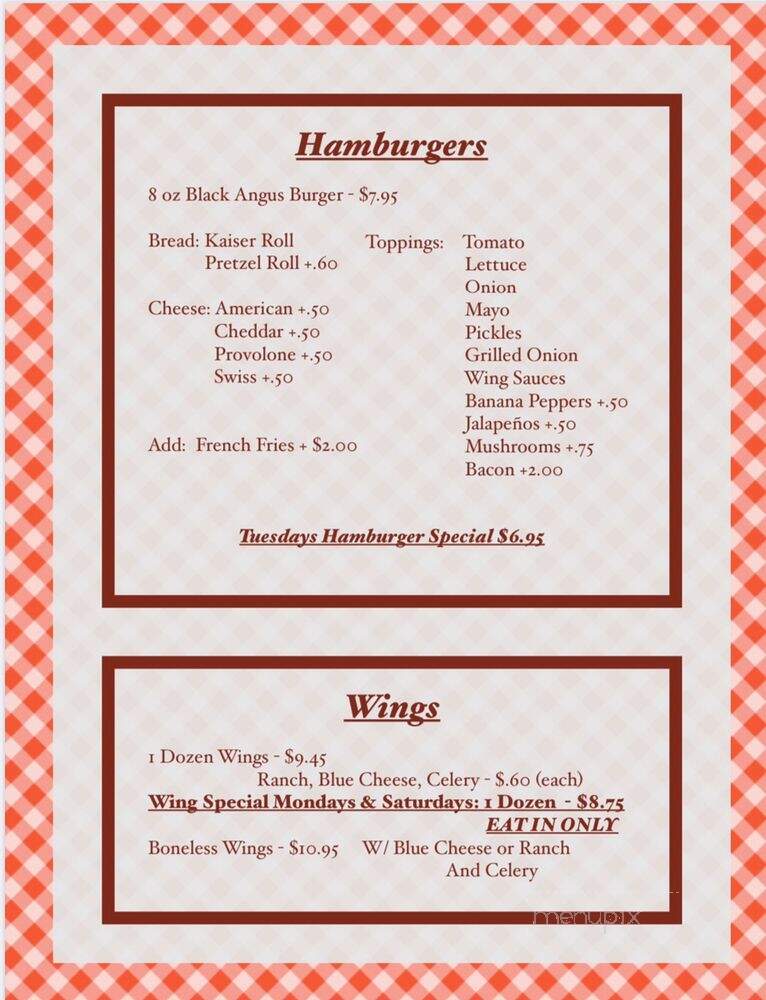 Trindle Inn - Carlisle, PA menu_pic