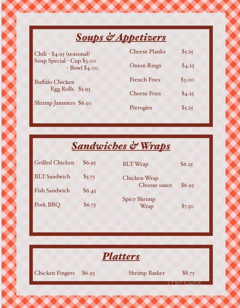 Trindle Inn - Carlisle, PA menu_pic