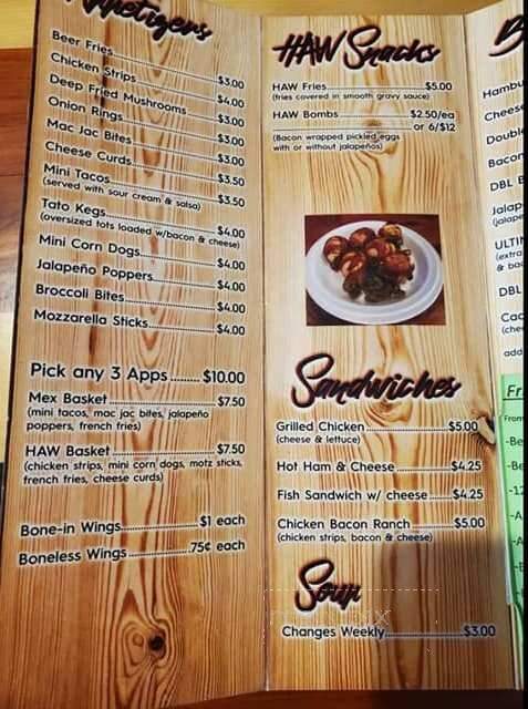 Hide-A-While Bar - Mondovi, WI menu_pic