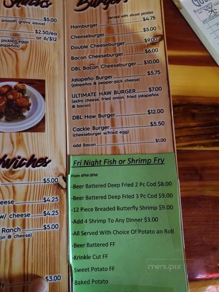 Hide-A-While Bar - Mondovi, WI menu_pic