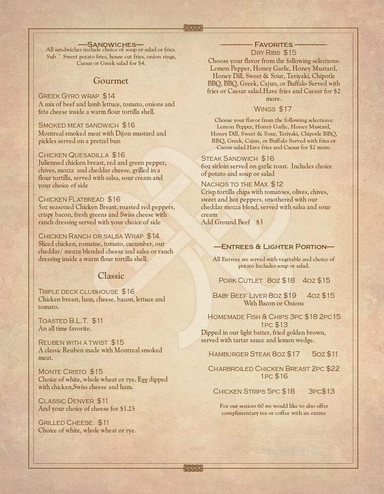 Gienis - Nipawin, SK menu_pic