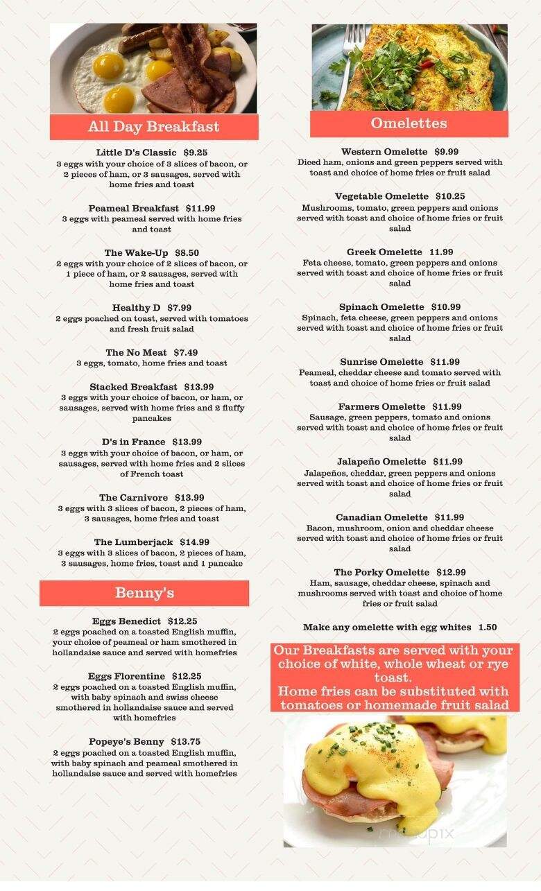 Little D's Family Restaurant - Barrie, ON menu_pic