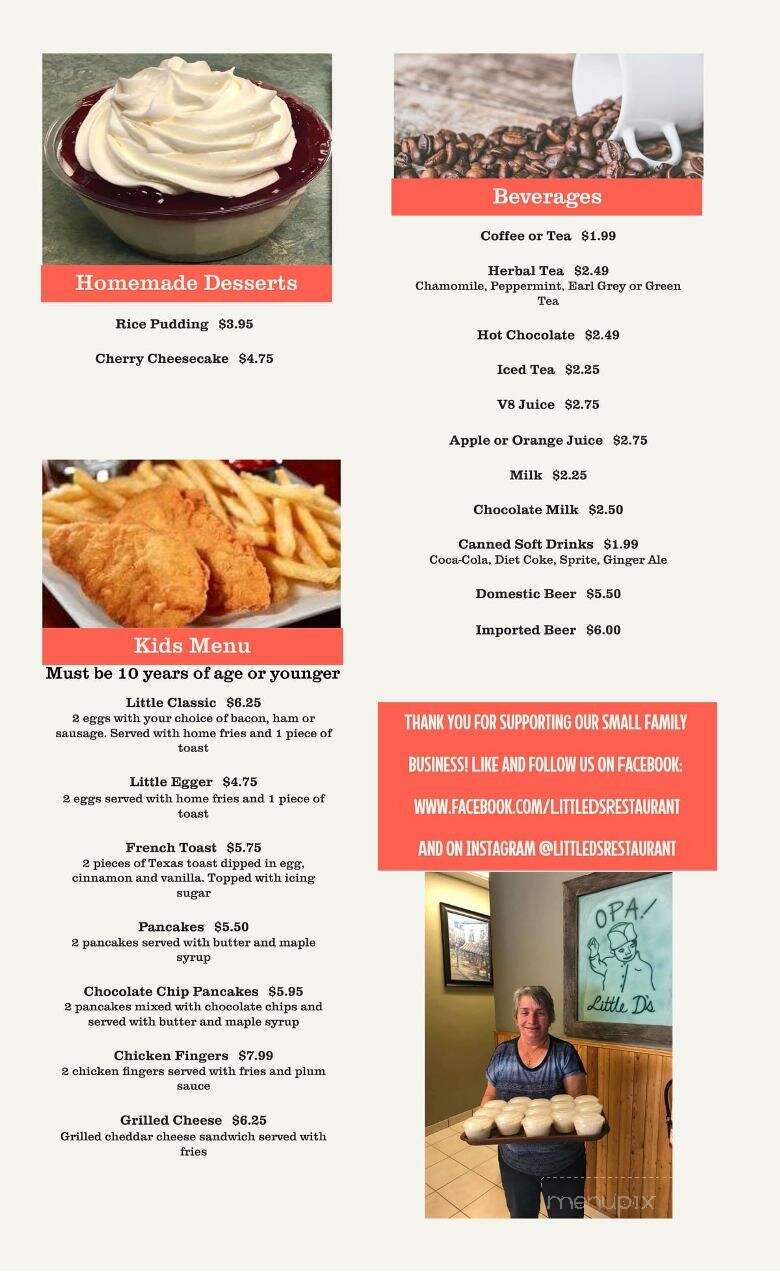 Little D's Family Restaurant - Barrie, ON menu_pic
