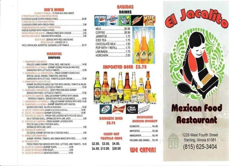 El Jacalito - Sterling, IL menu_pic
