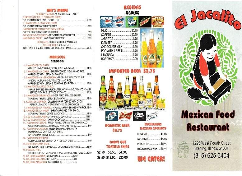 El Jacalito - Sterling, IL menu_pic