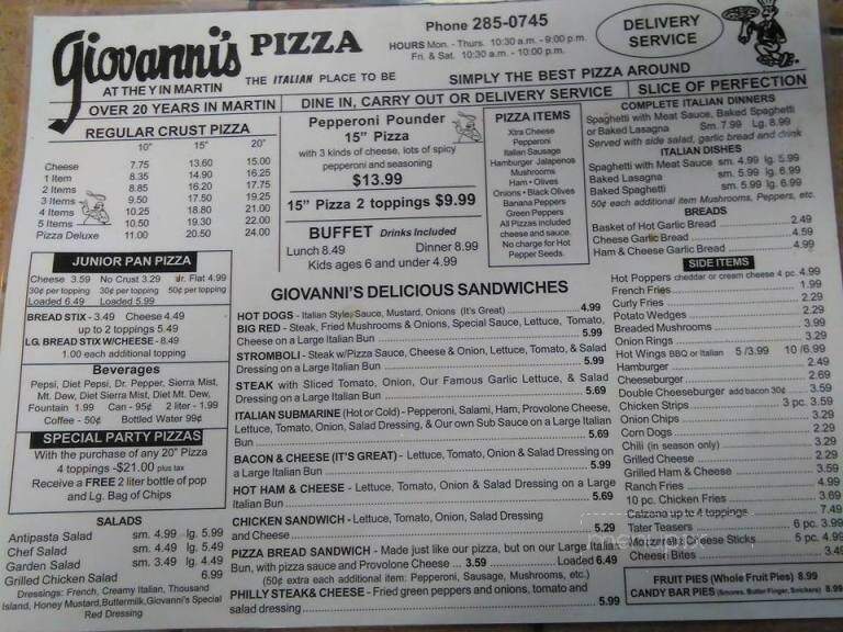 Giovanni's Pizza - Martin, KY
