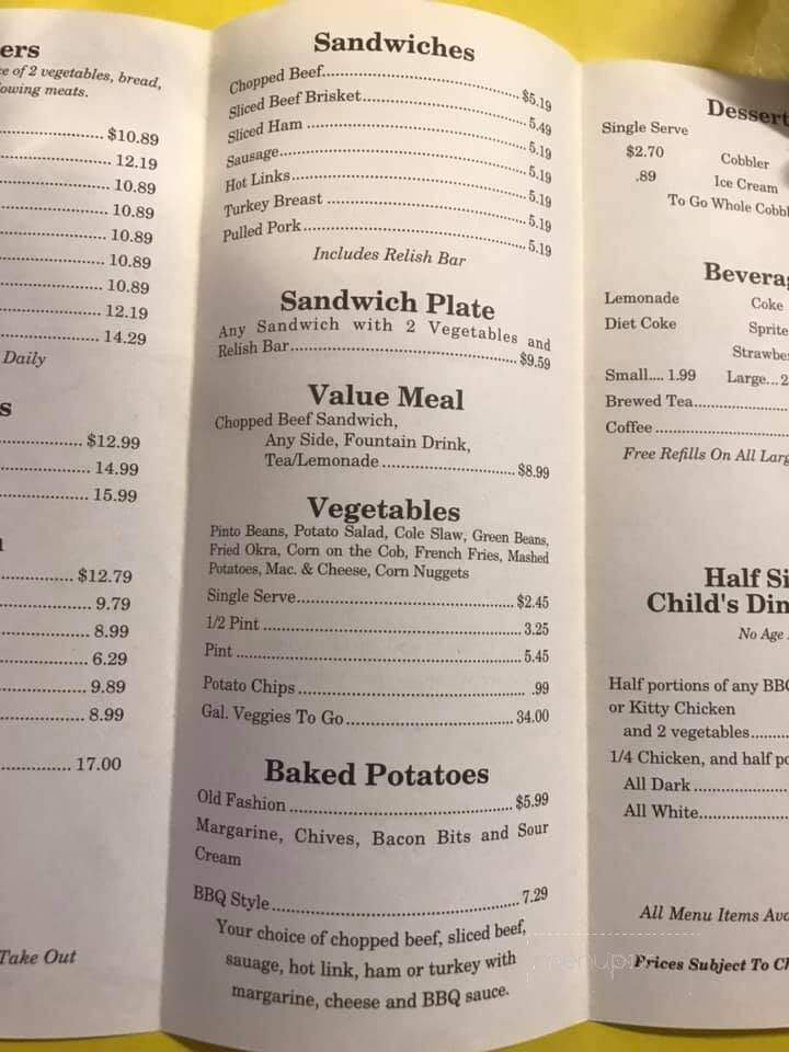 Bar-B-Que Shed - Weatherford, OK menu_pic