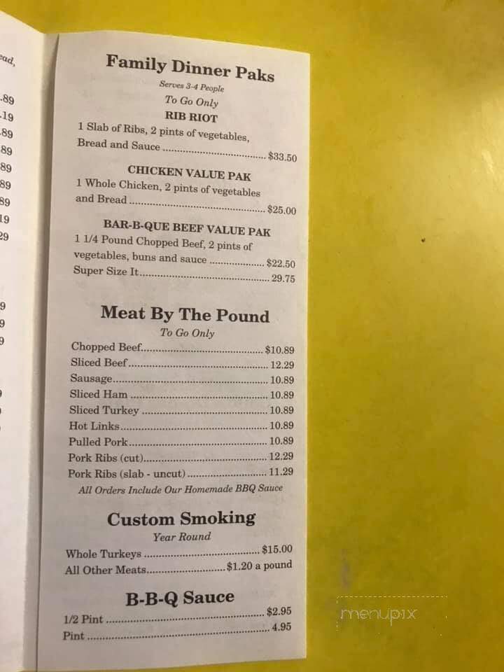 Bar-B-Que Shed - Weatherford, OK menu_pic