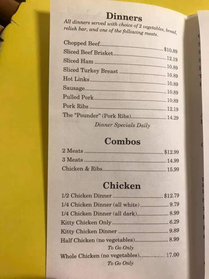 Bar-B-Que Shed - Weatherford, OK menu_pic