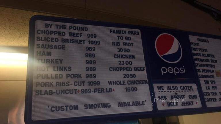 Bar-B-Que Shed - Weatherford, OK menu_pic