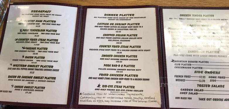 Grandmothers Kitchen - Sevierville, TN menu_pic