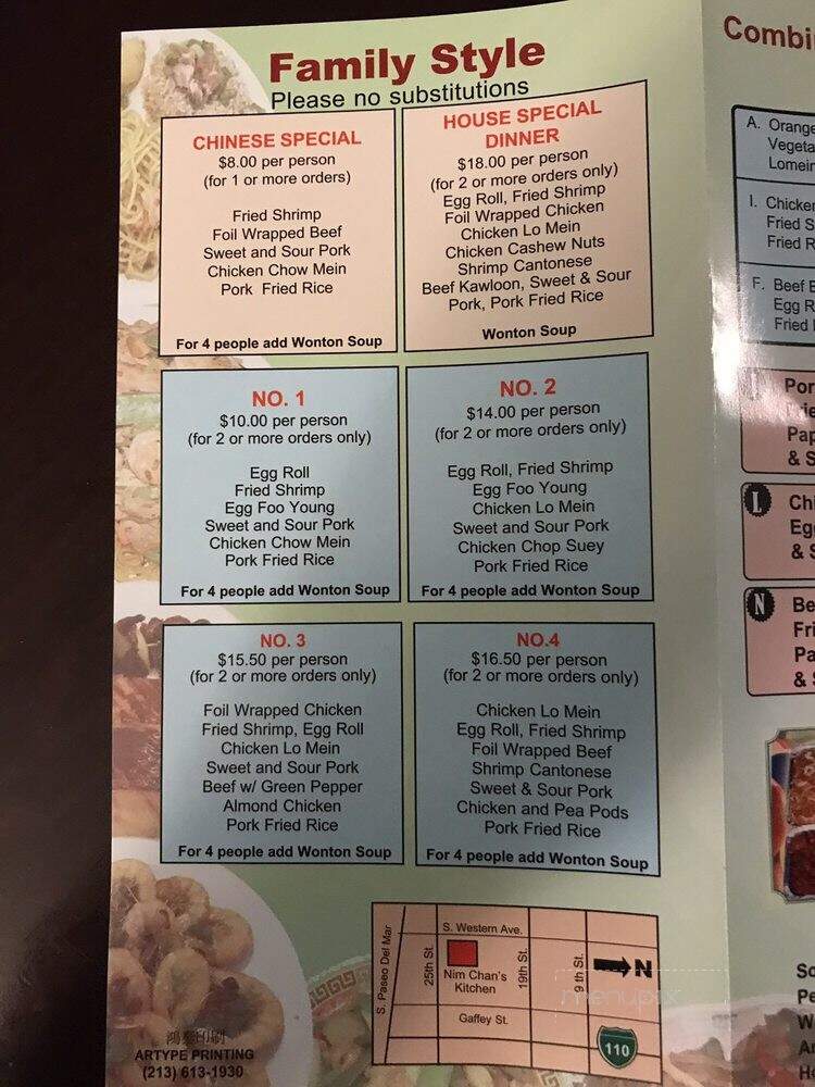 Nim Chan's Kitchen - San Pedro, CA menu_pic