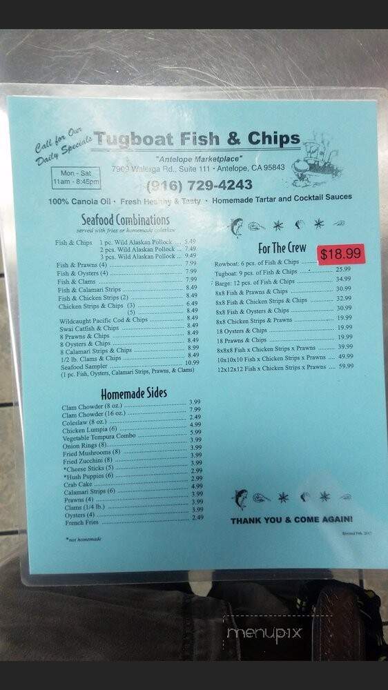 Tugboat Fish & Chips - Antelope, CA menu_pic