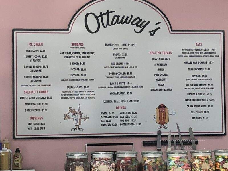 Ottaway's Parkside Ice Cream Parlor - New Port Richey, FL menu_pic