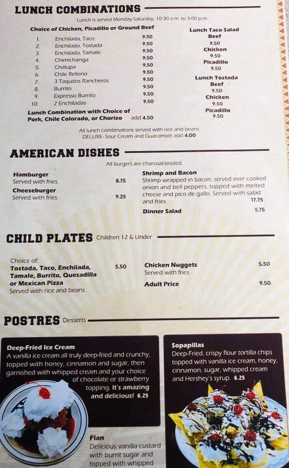 El Rey Azteca Family Mexican Restaurant - East Wenatchee, WA menu_pic