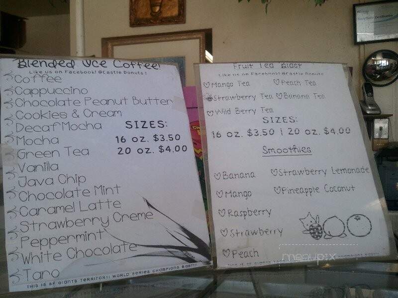 Castle Doughnuts - Clearlake, CA menu_pic
