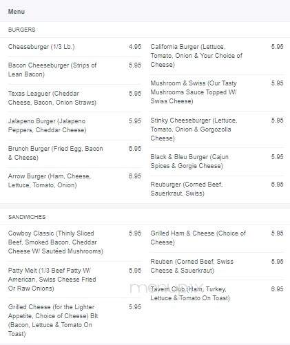 Arrow Sports Club - Schofield, WI menu_pic