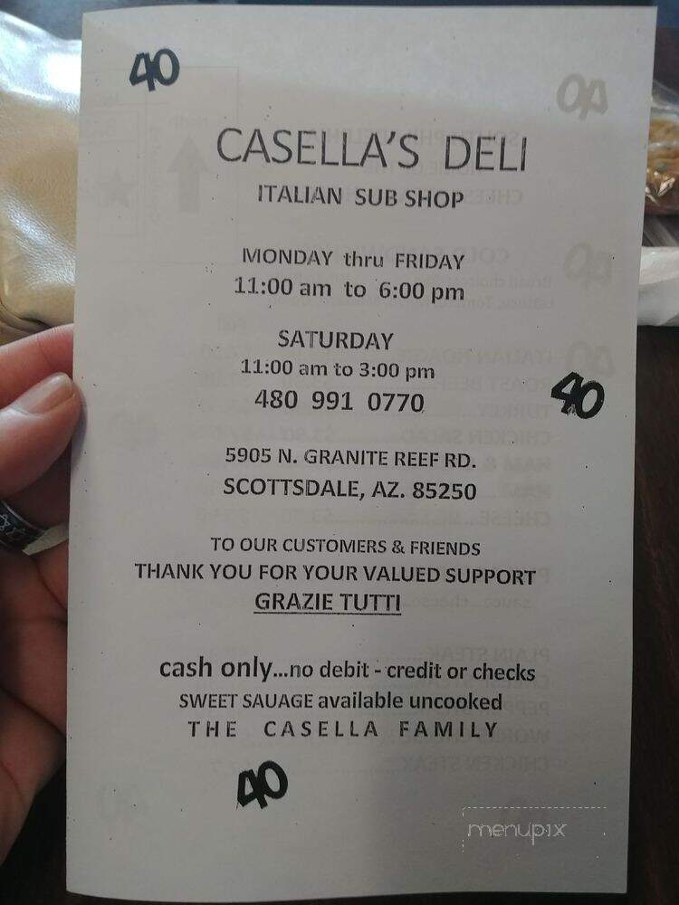 Casella's Italian Delicatessen - Scottsdale, AZ menu_pic