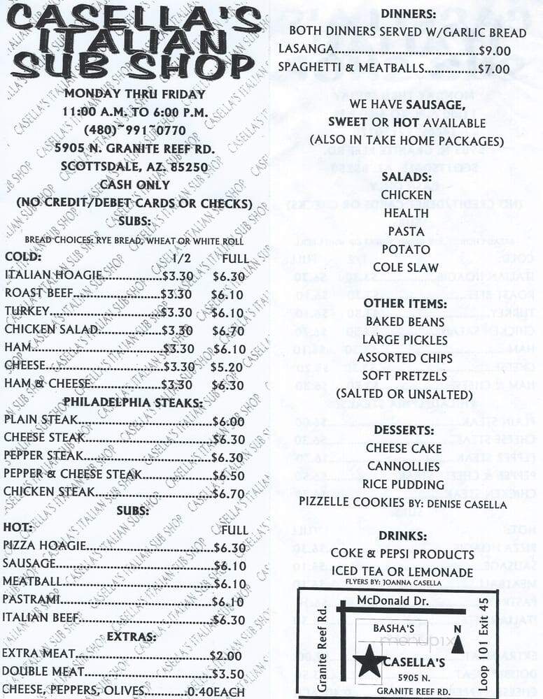 Casella's Italian Delicatessen - Scottsdale, AZ menu_pic