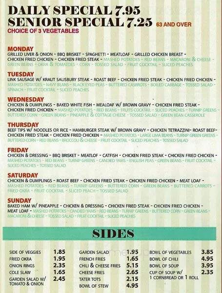 Tops Cafe - Dallas, TX menu_pic