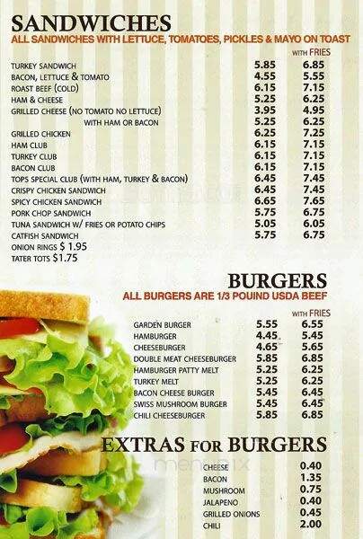Tops Cafe - Dallas, TX menu_pic