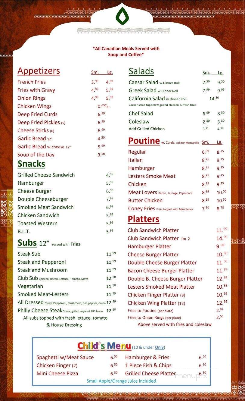 Family Corner Restaurant - Cornwall, ON menu_pic