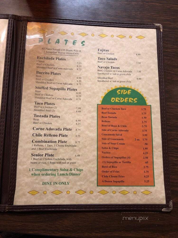 Tj's New Mexican Restaurant - Los Lunas, NM menu_pic