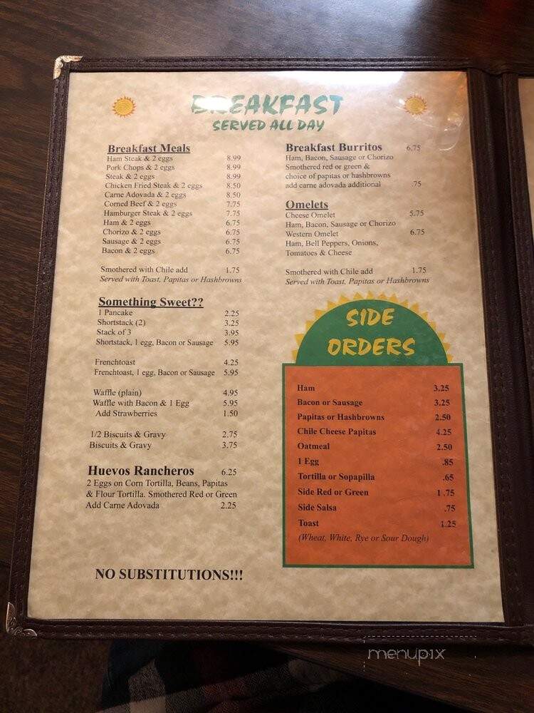 Tj's New Mexican Restaurant - Los Lunas, NM menu_pic