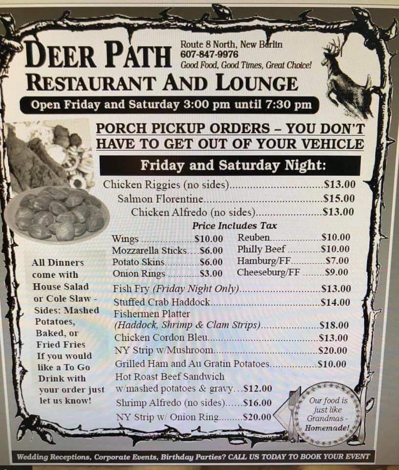 Deer Path - New Berlin, NY menu_pic