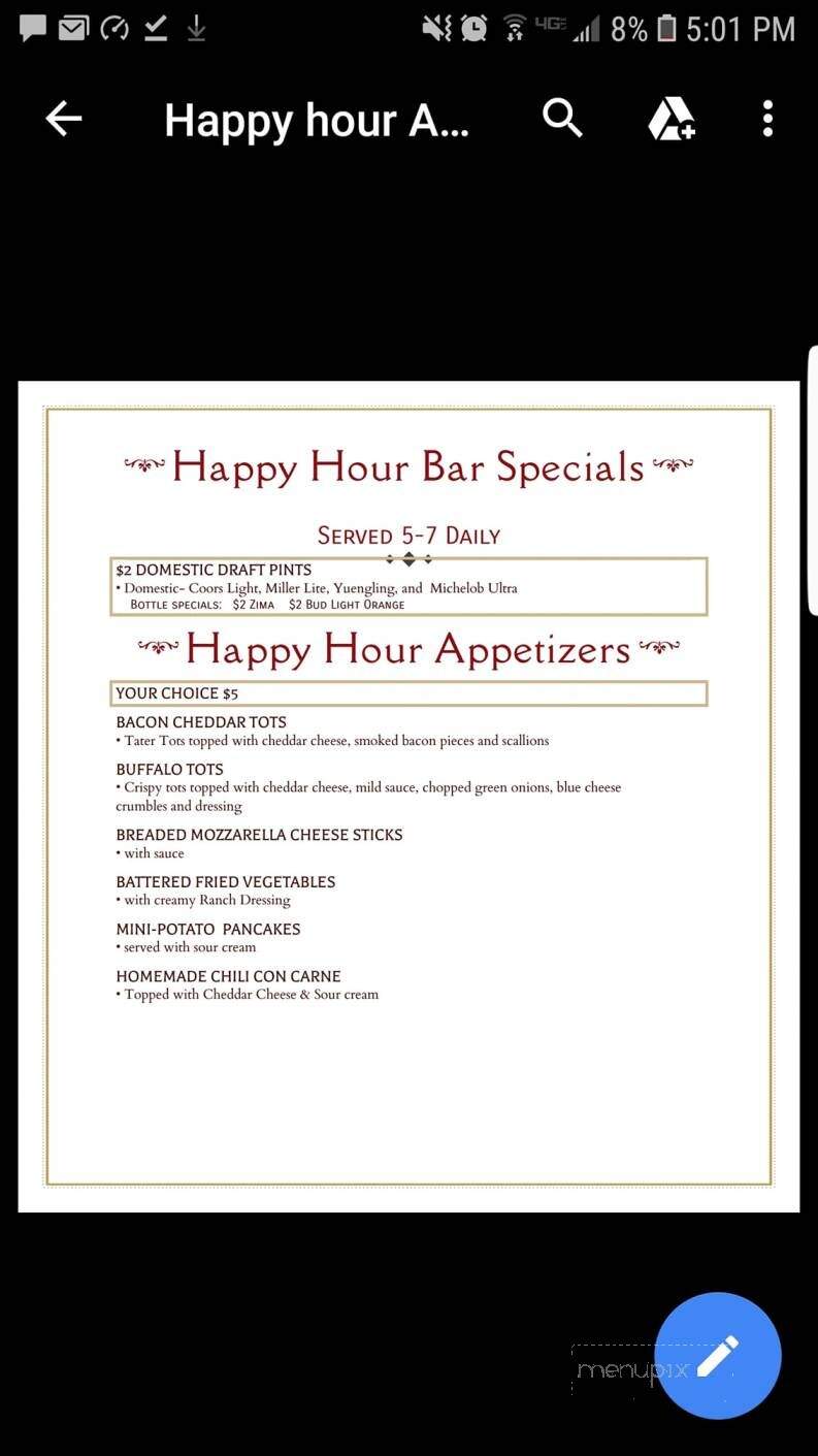 Fishtales Bar & Grill - Harveys Lake, PA menu_pic