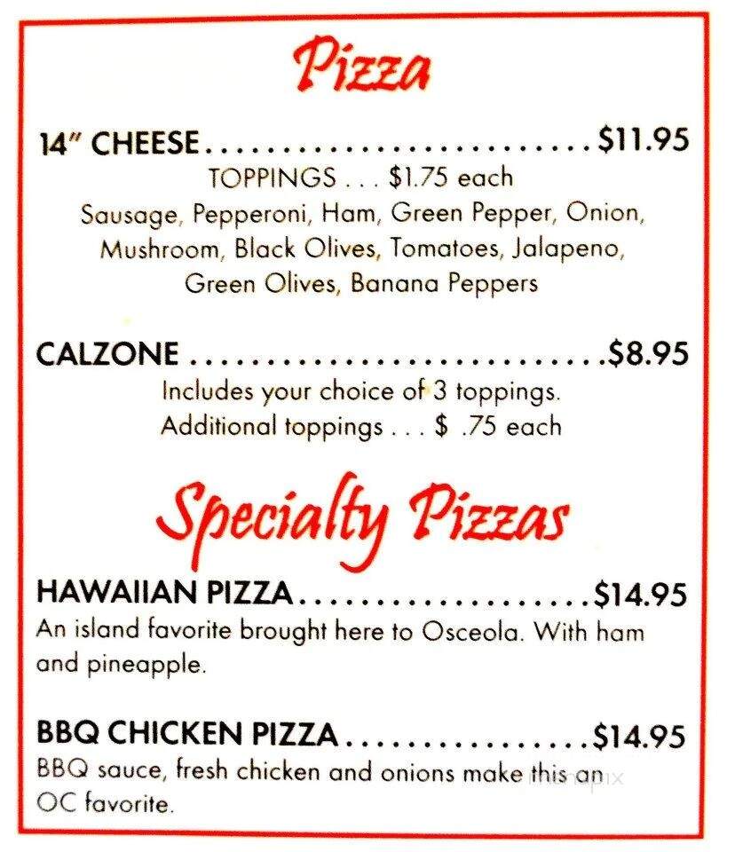 Trevi's - Osceola, IN menu_pic