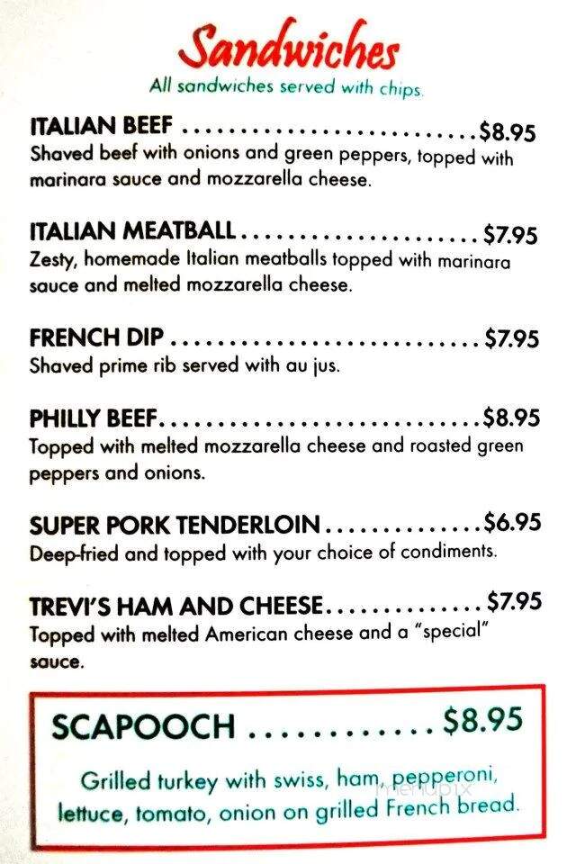 Trevi's - Osceola, IN menu_pic
