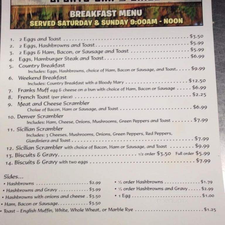 Marie's Hideaway - Stone Lake, WI menu_pic