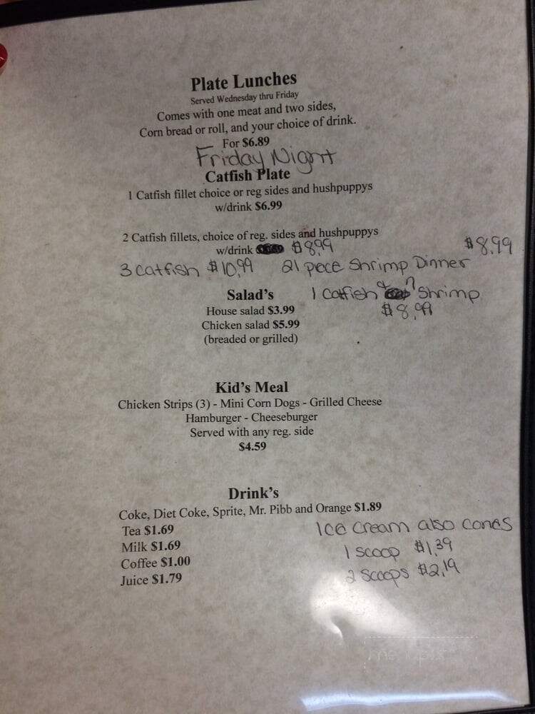 Kelly Rae's Country Cafe - Whitesville, KY menu_pic