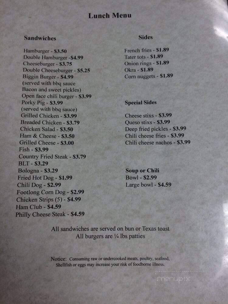 Kelly Rae's Country Cafe - Whitesville, KY menu_pic