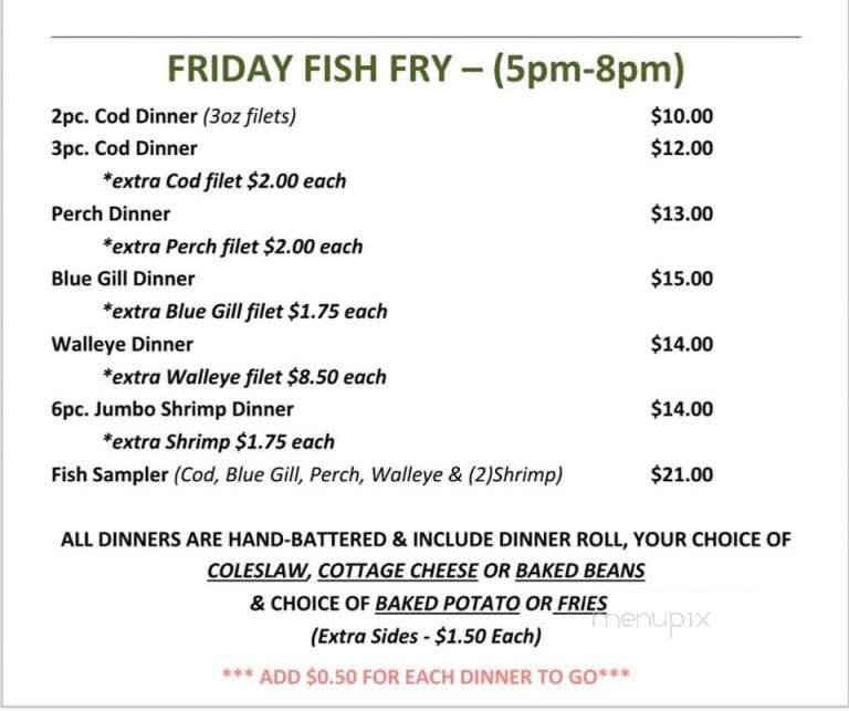R & J's Saloon - Mazomanie, WI menu_pic