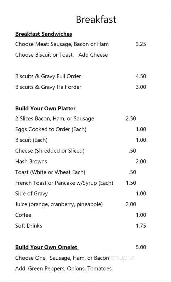 Odon Tavern - Odon, IN menu_pic