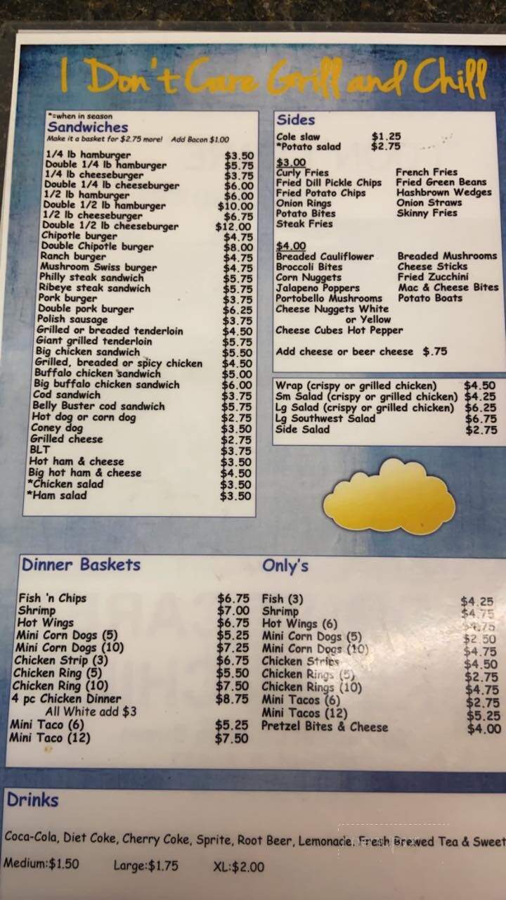 Southside Drive In - Milford, IL menu_pic
