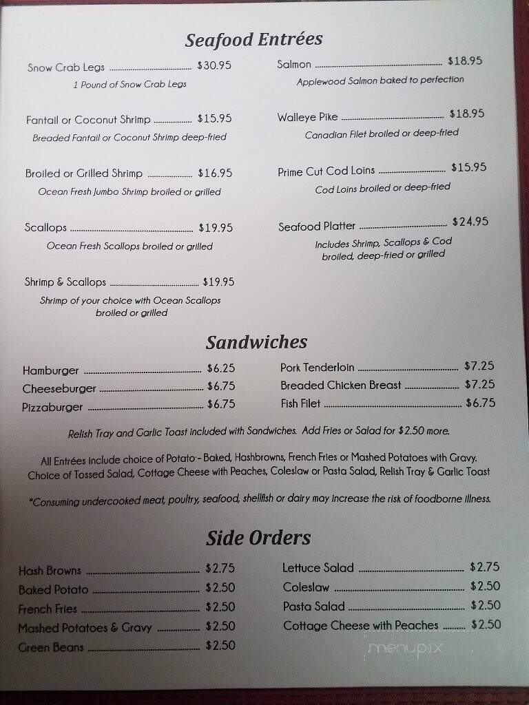 White House Supper Club-Lounge - Saint Lucas, IA menu_pic
