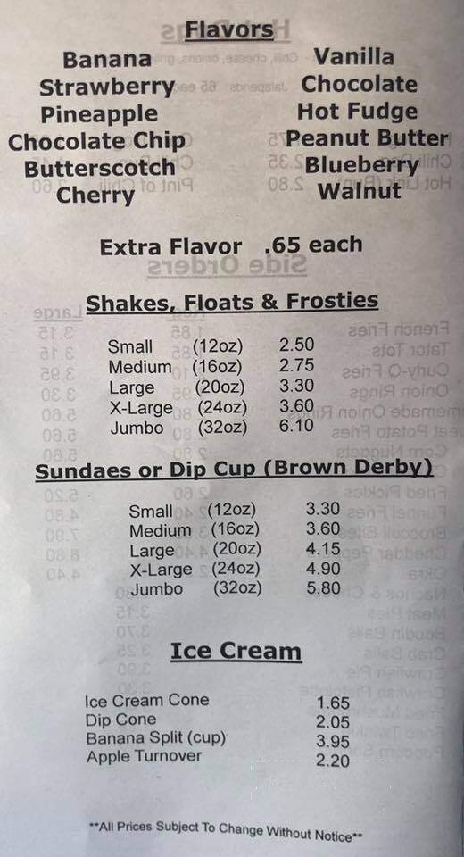 Rocket Drive Inn - Jennings, LA menu_pic