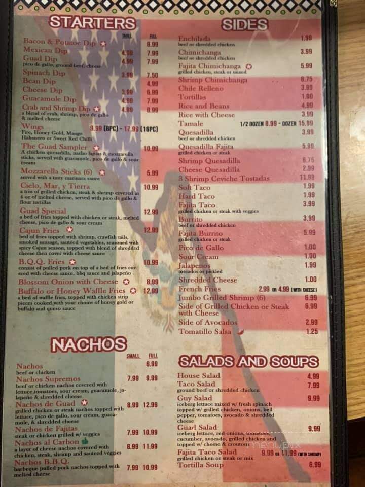 Guadalajara Mexican Restaurant - Indianola, MS menu_pic