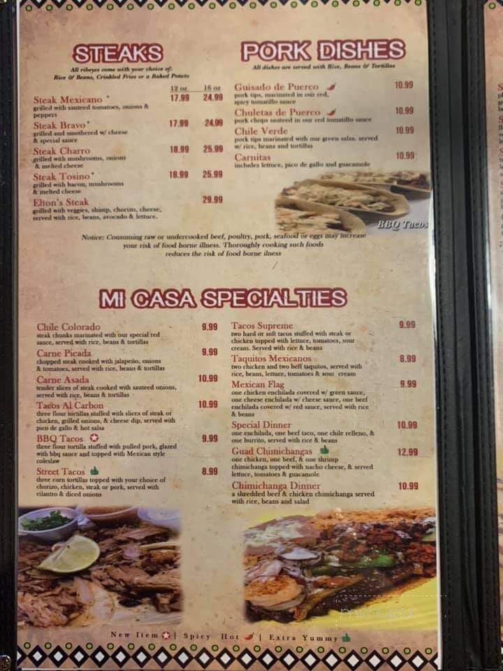 Guadalajara Mexican Restaurant - Indianola, MS menu_pic