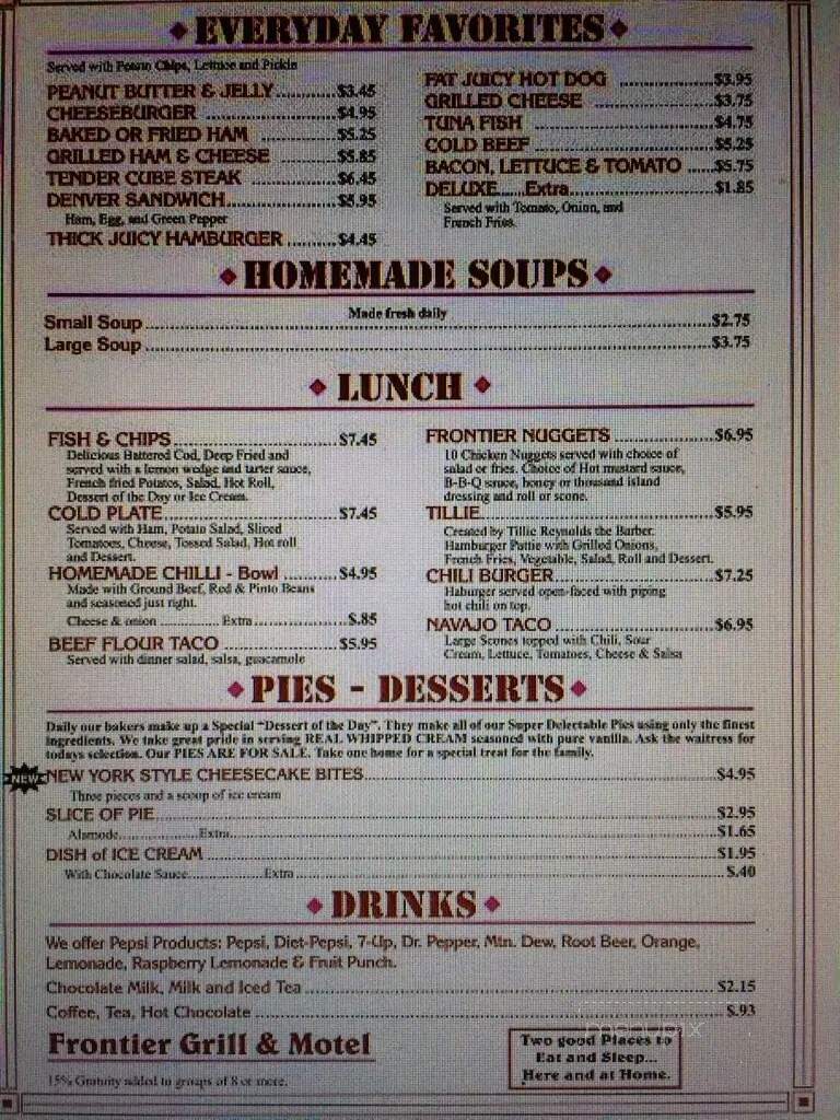Frontier Grill - Roosevelt, UT menu_pic