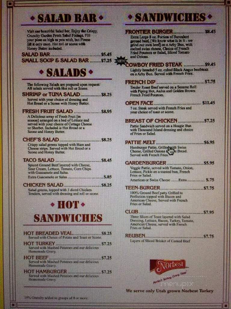 Frontier Grill - Roosevelt, UT menu_pic