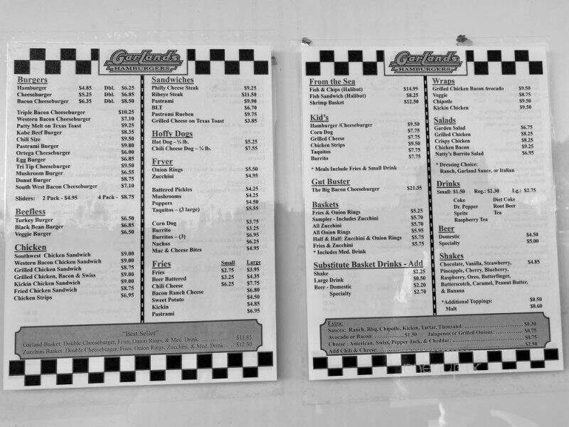 Garlands Hamburgers - Grover Beach, CA menu_pic