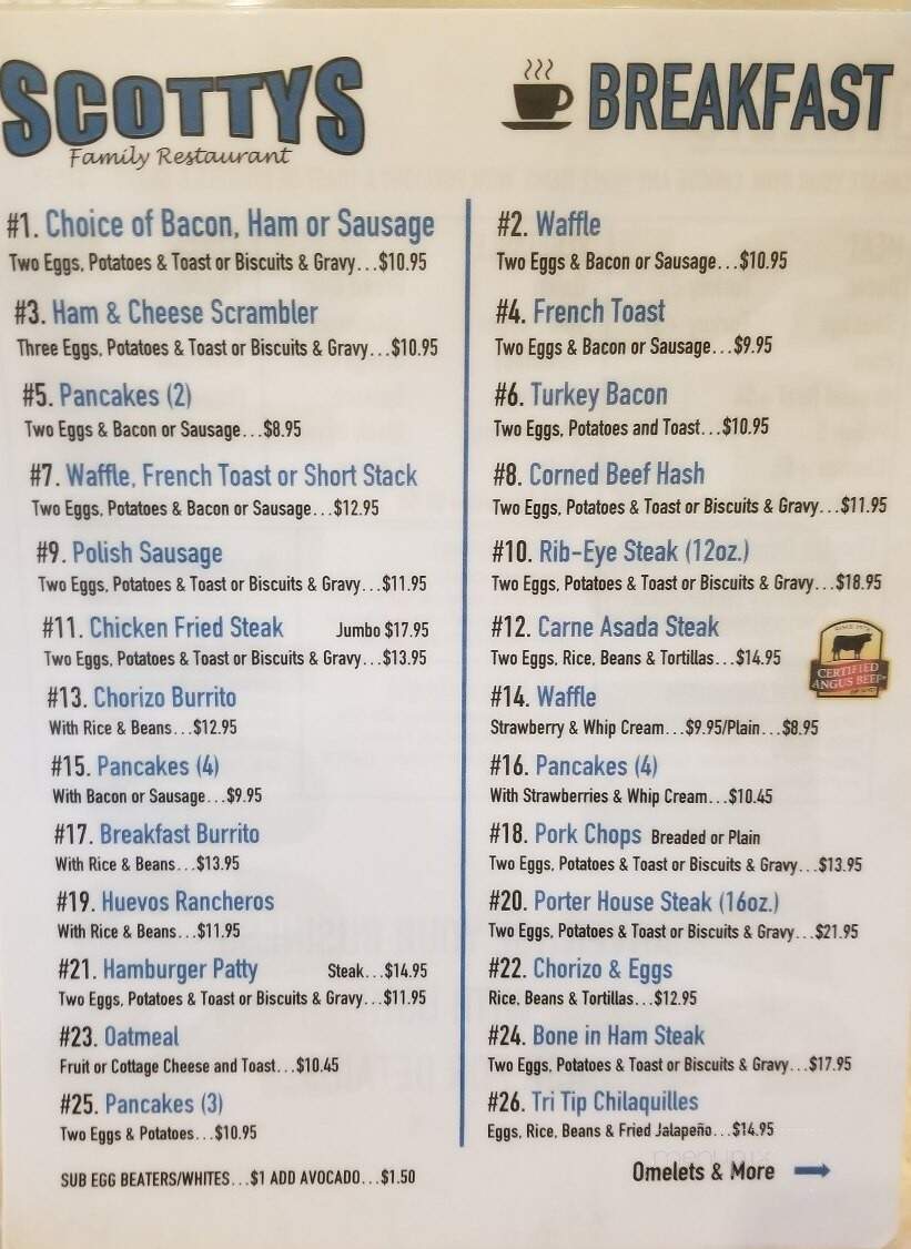 Scotty's Family Restaurant - Whittier, CA menu_pic