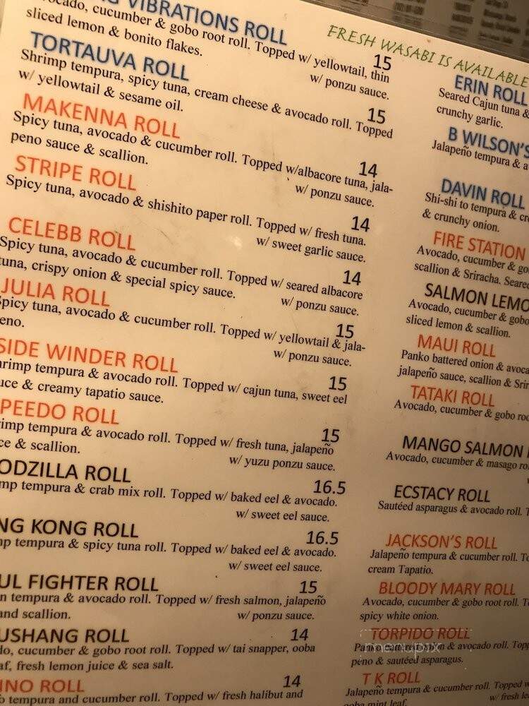 Sushi Laguna - Laguna Beach, CA menu_pic