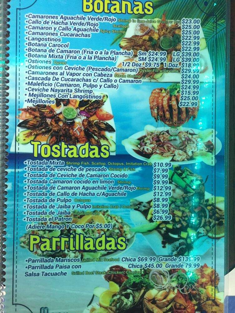 Mariscos El Canto de Las Sirenas - Perris, CA menu_pic